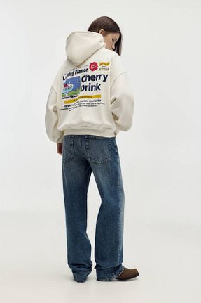 سوئیشرت سفید زنانه چاپی Pull & Bear - کد 894816619