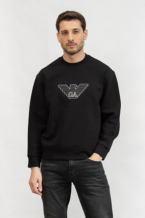 سوئیشرت مشکی مردانه طرح دار Emporio Armani - کد 894756373