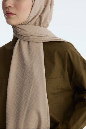 شال بژ زنانه پنبه پلی استر cs camellia scarf - کد 894901399