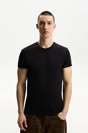 تیشرت مشکی مردانه Relaxed Bershka - کد 895731827