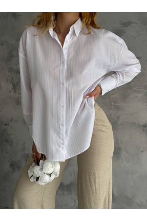 پیراهن سفید زنانه رگولار Butik - کد 857273711