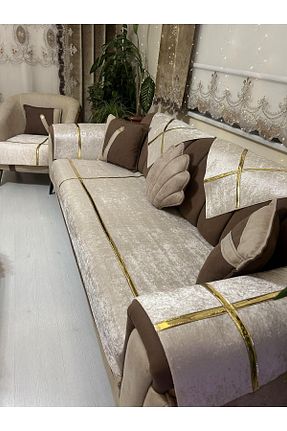 کاور مبل بژ مخمل Tekstilsa - کد 844716547