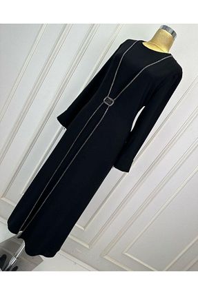 لباس مجلسی حجاب مشکی زنانه یقه ایستاده çınar özkan - کد 823951514