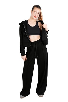 ست بالاتنه و پائین تنه مشکی زنانه بافتنی CANDİDUM - کد 894999267