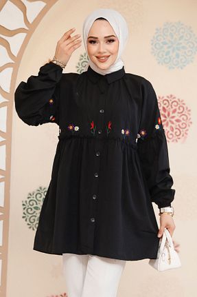 تونیک حجاب مشکی زنانه پنبه ای Neva Style - کد 895057577