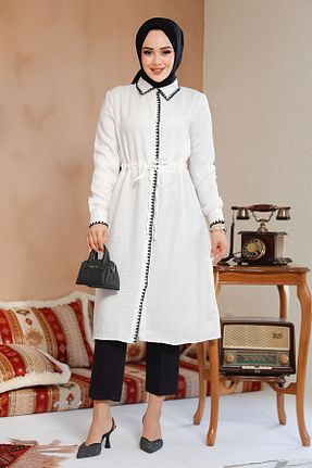 تونیک حجاب سفید زنانه پلی استر Neva Style - کد 895057598