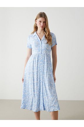لباس آبی زنانه بلند LC Waikiki - کد 895118604