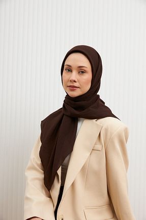 شال قهوه ای زنانه پنبه پلی استر MİRSOY SCARF - کد 895134406