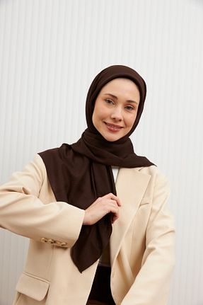شال قهوه ای زنانه پنبه پلی استر MİRSOY SCARF - کد 895134406