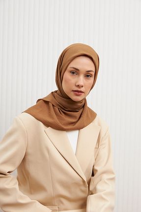 شال قهوه ای زنانه پنبه پلی استر MİRSOY SCARF - کد 895134365