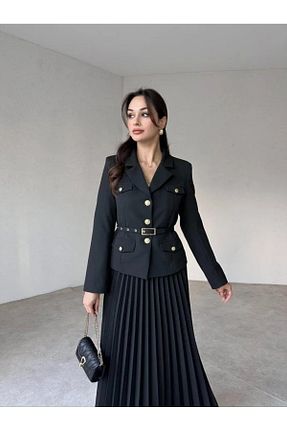 ست بالاتنه و پائین تنه مشکی زنانه بافتنی buqre