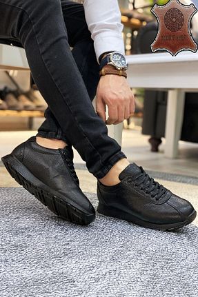 کفش اسنیکر مشکی مردانه چرم اصل BIG KING - کد 252520475