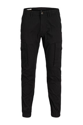 شلوار مشکی مردانه پنبه - الاستین Jack & Jones - کد 32205794