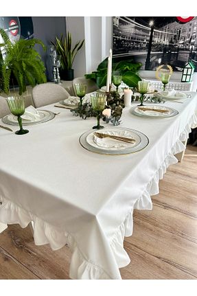 رومیزی سفید مخمل Decamor home - کد 810079027