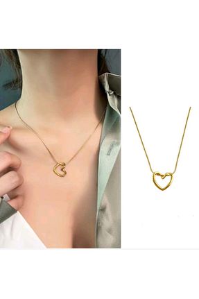 گردنبند استیل ( فولاد ) طلائی زنانه استیل (فولاد) stainless steel - کد 895190758