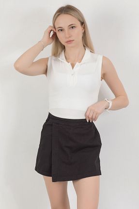 دامن مشکی زنانه پنبه ای GİYSA - کد 895202085