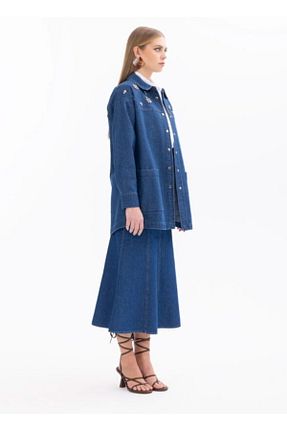 کت حجاب سرمه ای زنانه Relaxed SEÇİL - کد 846207741