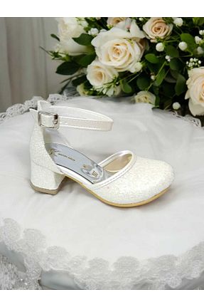 کفش مجلسی سفید بچه گانه پاشنه ضخیم PATİK BEBE - کد 800275816