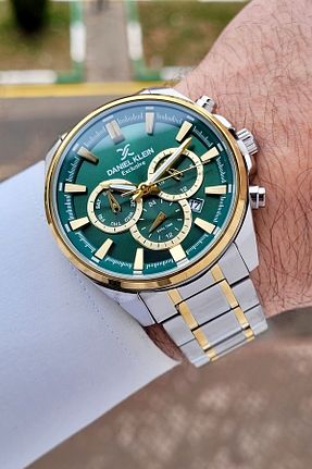 ساعت مچی طلائی مردانه 44 میلی متر Daniel Klein - کد 895219592