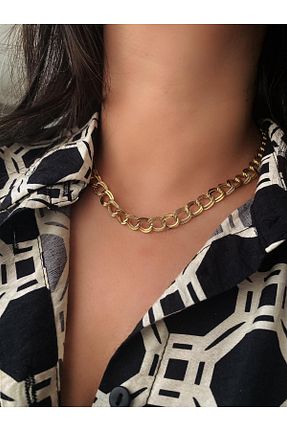 گردنبند استیل ( فولاد ) طلائی زنانه استیل (فولاد) JOC - کد 895240819