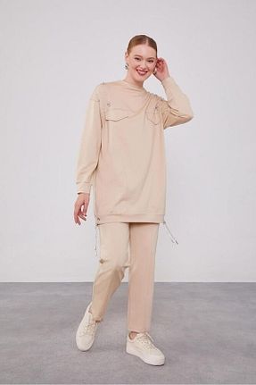ست بالاتنه و پائین تنه بژ زنانه تریکو Levidor - کد 868074828