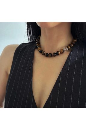 گردنبند جواهر طلائی زنانه سنگ طبیعی Hazeran accessories - کد 895282397
