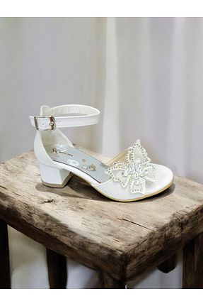 کفش پاشنه بلند کلاسیک سفید بچه گانه پارچه ای PATİK BEBE - کد 895255135