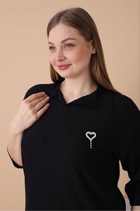 ست بالاتنه و پائین تنه سایز بزرگ مشکی زنانه فاق بلند şuranur - کد 888188773