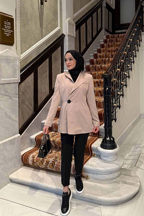 کت حجاب طوسی زنانه Straight Melike Tatar - کد 890472085