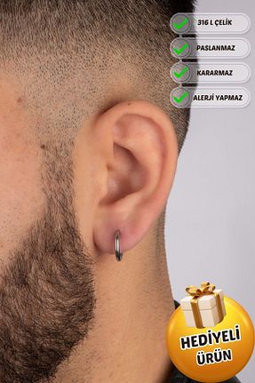 گوشواره استیل (فولاد) متالیک زنانه استیل ضد زنگ Piercing Market Steel & Silver - کد 770070732