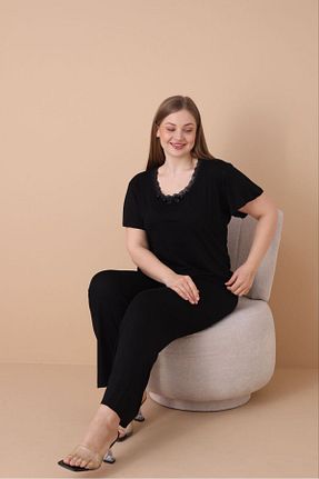 ست لباس راحتی مشکی زنانه ساده şuranur - کد 895293422