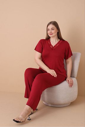ست لباس راحتی زرشکی زنانه ساده şuranur - کد 895292244