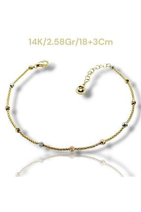 دستبند طلا طلائی زنانه 14 عیار Altın - کد 896736770