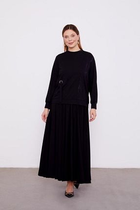 ست بالاتنه و پائین تنه مشکی زنانه تریکو Levidor - کد 886185793