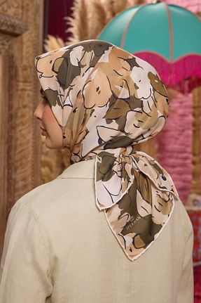 روسری قهوه ای پنبه ای İpekhan - کد 849989907