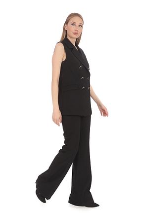 ست بالاتنه و پائین تنه مشکی زنانه بافتنی PEARL - کد 819420708