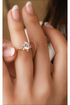 انگشتر برلیان زرد 14 عیار Crystal Diamond Zirconia - کد 895524345