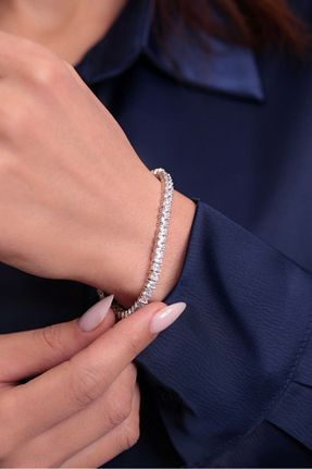 دستبند نقره طوسی زنانه 925 عیار Kiriş Gümüş - کد 895527149