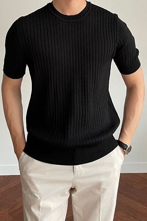 تیشرت مشکی مردانه اسلیم فیت Tarz Cool - کد 895582353