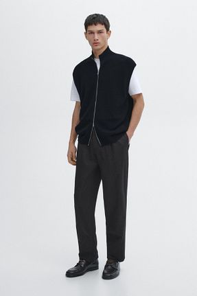 جلیقه سرمه ای مردانه رگولار Massimo Dutti - کد 895629906