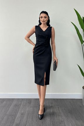 لباس مجلسی و فارغ التحصیلی مشکی زنانه بدون آستین giyimmasalı - کد 895654473