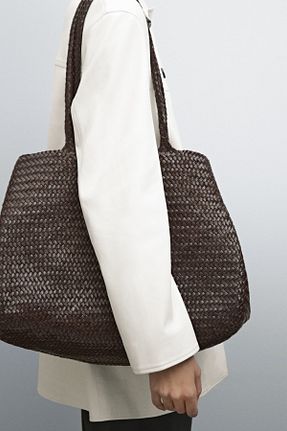 کیف دوشی قهوه ای زنانه چرم خالص Massimo Dutti - کد 895655834