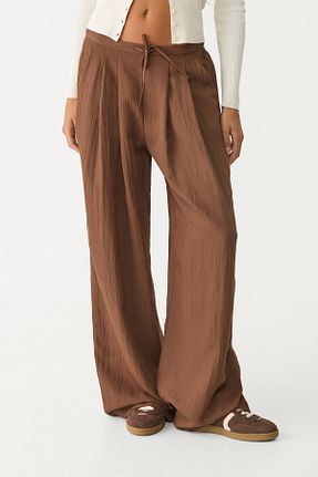 شلوار قهوه ای زنانه پلی استر Stradivarius - کد 895652751