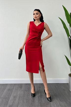 لباس مجلسی و فارغ التحصیلی قرمز زنانه بدون آستین giyimmasalı - کد 895654700