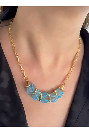 گردنبند استیل ( فولاد ) طلائی پوشش لاکی Kutcha Accessories - کد 895687293