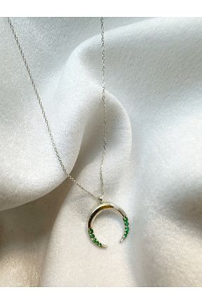 گردنبند نقره سبز زنانه 925 عیار JİA JEWELRY - کد 895998131