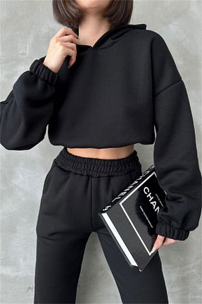 ست بالاتنه و پائین تنه مشکی زنانه بافت CC STORE - کد 895768789