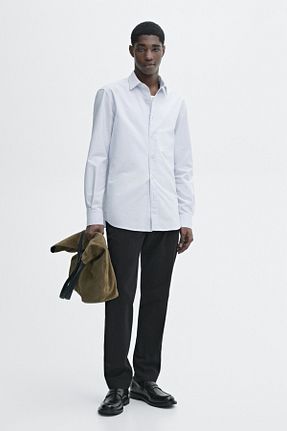 پیراهن آبی مردانه رگولار Massimo Dutti - کد 895740004