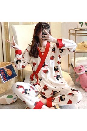 ست لباس راحتی رنگی زنانه طرح دار AURASTİL - کد 895723826