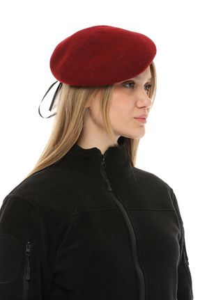 کلاه پشمی زرشکی زنانه مخلوط پلی آمید SİNGLE SWORD - کد 765723333